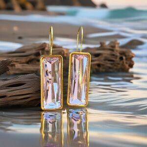 Handcrafted earrings with Austrian crystal and gold fishhook earwire